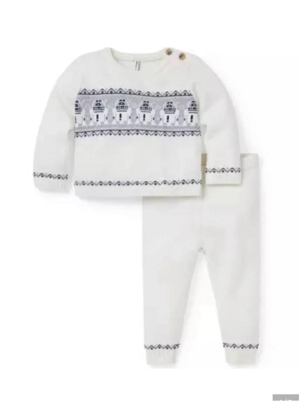 Janie and Jack White Knit Star Wars Fair Isle Set